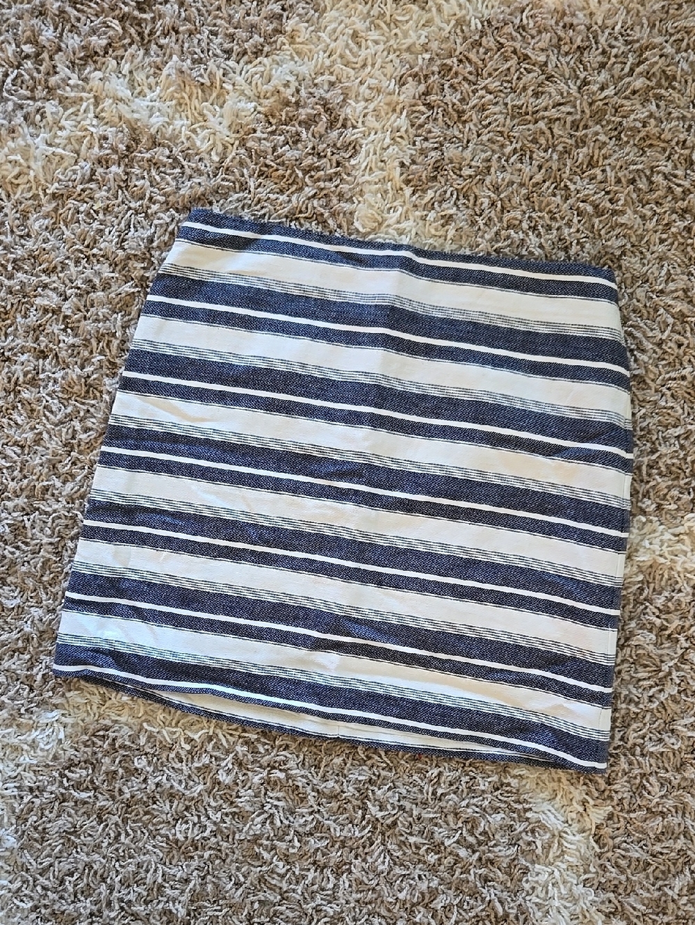 NWT LOFT Navy and White Striped Linen Blend Mini Skirt